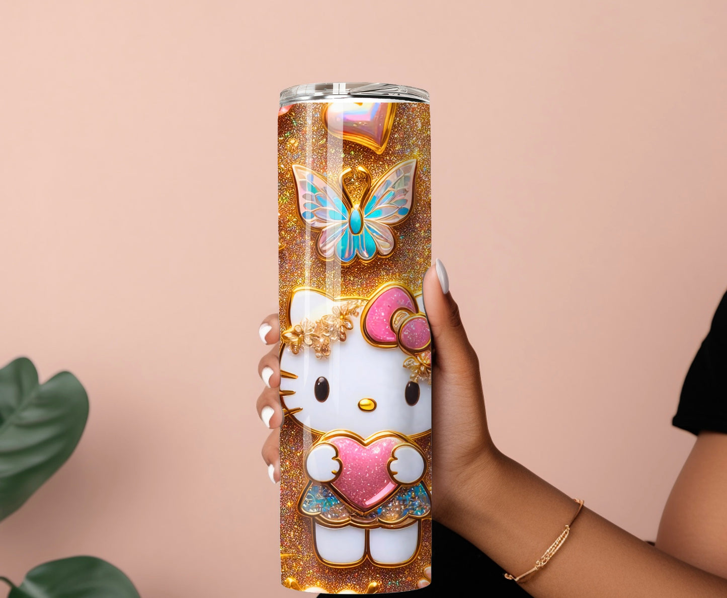 Gold Hello Kitty tumbler
