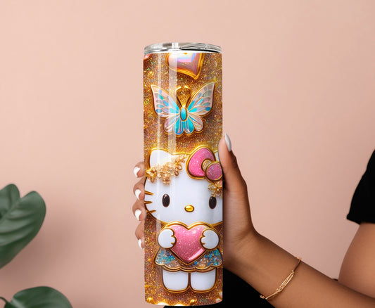 Gold Hello Kitty tumbler
